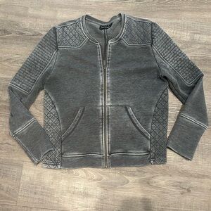 The Kooples Gray Quilted Zip-Up Jacket